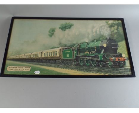 A Framed Railway Print, The Golden Arrow Limited, London-Paris Deluxe Service. 
