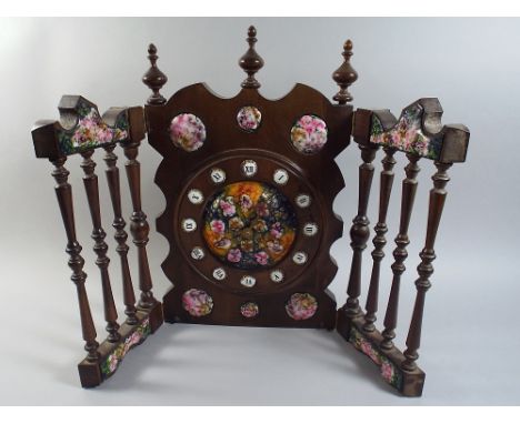 An Enamel Decorated Wooden Mantle Clock. 