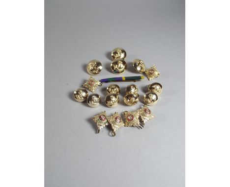A Set of Light Infantry Buttons and Officers Insignia (Rank of Captain) Together with Ribbon Bar with General Service and Ter