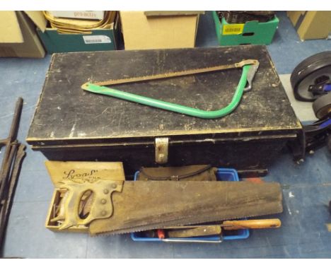 A Fitted Carpenters Tool Box and A Collection of Vintage Carpenters Tools Including Stanley Plane.