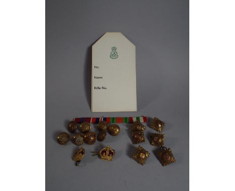 A Set of Shropshire Light Infantry Buttons and Officers Insignia (Rank of Brigadier) with Ribbon Bar Indicating Service durin