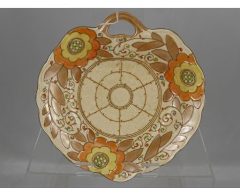 A Charlotte Rhead for Bursley-Ware Decorative Plate, with back stamp to base, the plate of decorative design with flowers and