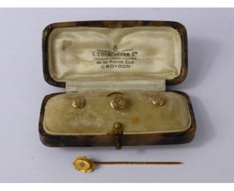 A Collection of Miscellaneous Gentleman's Jewellery, including a vintage set of dress studs in original box, diamond tie pin.