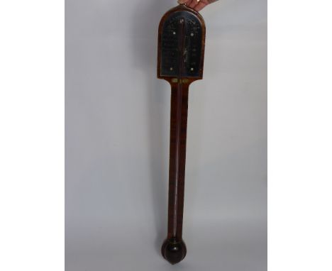 An Antique Mahogany Barometer by Redpath, Stirling, the barometer having chequered band inlay to edge with silvered face.