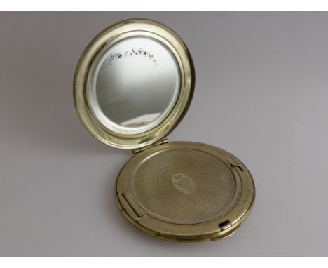 A Lady's Vintage Silver Compact, having engine turned case with crowned monogram KEILL, London hallmark K. Ltd., dd 1959.