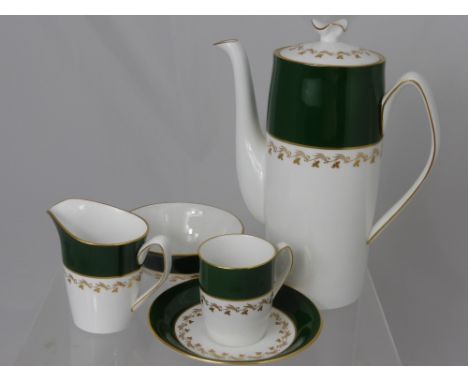 A Spode Coffee Set, including coffee pot, sugar bowl, milk jug and six cups and saucers.