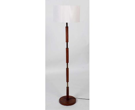 David Hunt Lighting: a Saddler luxury brown leather effect and brass floor lamp, 164cms high.