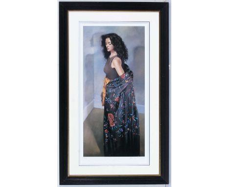Robert Lenkiewicz"Anna with Black Shawl"pencil signed, titled, and numbered to the margin,limited edition photolithographic p