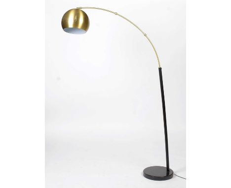 A John Lewis Hector floor lamp in brass and black, 190cms high.