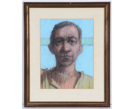 John BoydDirect Gaze (Self-Portrait),signed and indistinctly dated,pastel on paper,36.5 x 28cms, in frame.