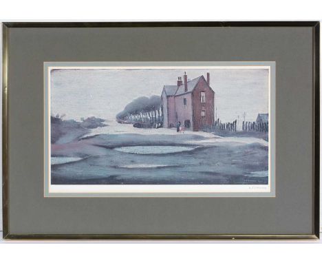 After L. S. Lowry RBA RA"Lonely House", pencil signed to the margin, with Fine Art Trade Guild blindstamp, offset lithograph,