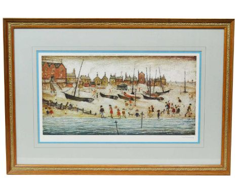After Laurence Stephen Lowry RBA RA"The Beach" (Deal Sands),pencil signed lower right, with Fine Art Trade Guild blindstamp,o