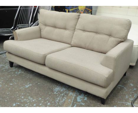 SOFA, contemporary, of slight proportions, buttoned back, 160cm x 90cm x 85cm.