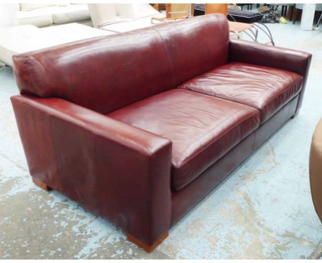 RICHTER DESIGNS LA SOFA, oxblood leather finish, 210cm x 96cm x 73cm.
