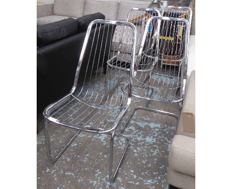 DINING CHAIRS, vintage 1970s, a set of six, 100cm H. (6)