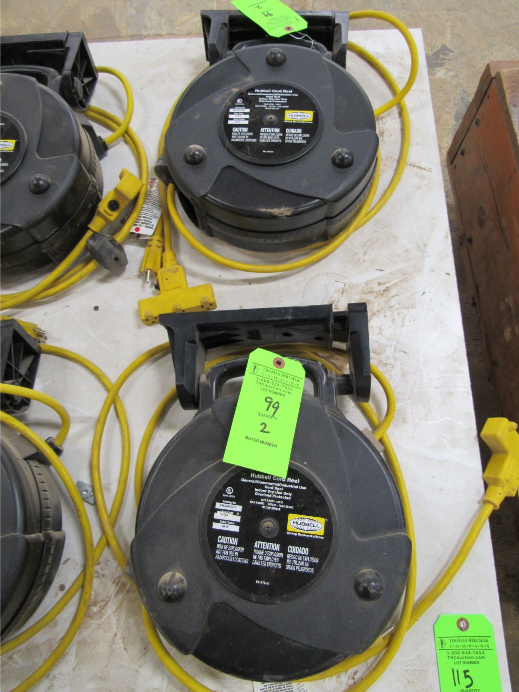 (2) Hubbell 40' Cord Reels