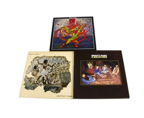Mighty Baby LPs, three Mighty Baby Albums comprising Mighty Baby (Light Flash LP 012), Egyptian Tomb (Psycho 31) and A Jug Of