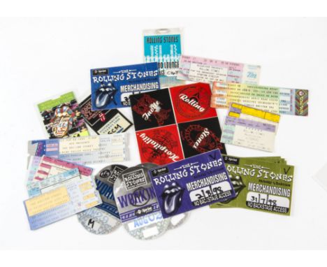 Rolling Stones / Concert Tickets, a number of tickets and passes including a 1993 Voodoo Lounge Foldout 'Hospitality' Invitat