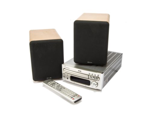 CD Player/ Receiver DAB,  Denon system RCD-M5DAB and a pair of speakers model- SC-M73, with remote and speaker cables in exce