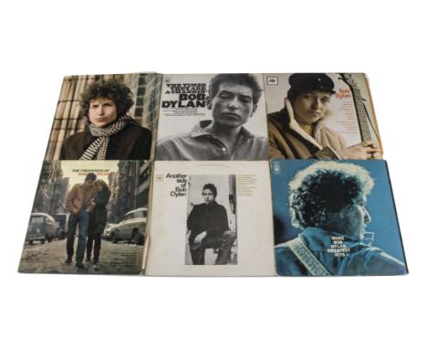 Bob Dylan LPs, Six original UK Release albums - All with Dark Orange labels and comprising The Times They Are A Changin, Bob 