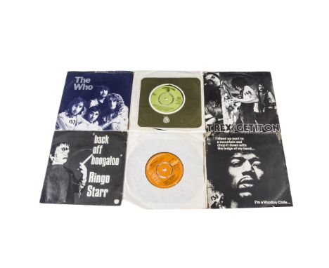7" Singles, approximately one hundred 7" singles of various genres with artists including Jimi Hendrix, Beatles, Neil Young, 