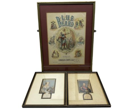 'Blue Beard' colour lithograph together with two Baxter prints of Napoleon and Eugene, both with blindstamps max 35cm x 25cm 