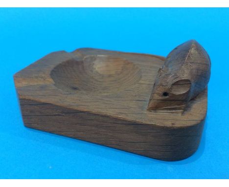 A Robert Mouseman Thompson oak ashtray