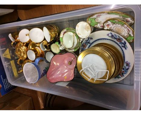 Tray of assorted china, Royal Worcester tea set etc.