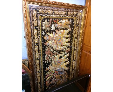Large framed Oriental tapestry 