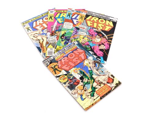 Marvel comics. Five editions of Iron Fist, issues 4, 5, 6, 7 and 22,  (Bronze Age).