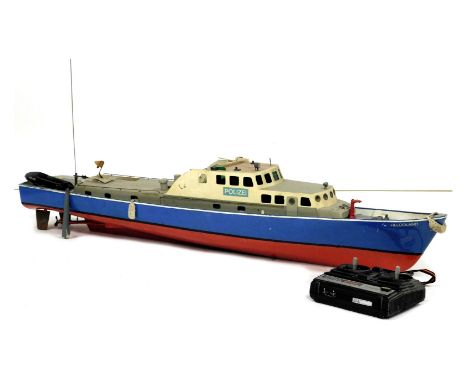 A Hegi remote control model of a German police launch Helgoland, designed by FK Ries, 205416, boxed.