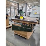 SCM SL15F SLIDING TABLE SAW, S/N AB 10726 W/ 4-ROLL MATERIAL POWER FEEDER