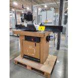SCM T 110 SPINDLE SHAPER, S/N: BS10581, W/ 2015 SIVER AP44 4-ROLL MATERIAL POWER FEEDER
