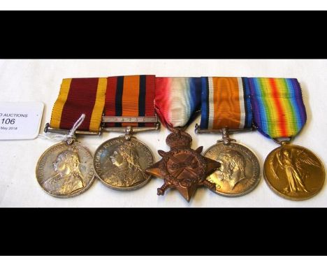 A five medal group to G R Childs ABRN 179912 - HMS Terrible - including China 1900, South Africa with Natal Bar - no photogra