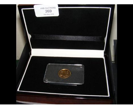 Gold half guinea commemorative coin in presentation case 