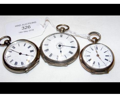 Three silver pocket watches 