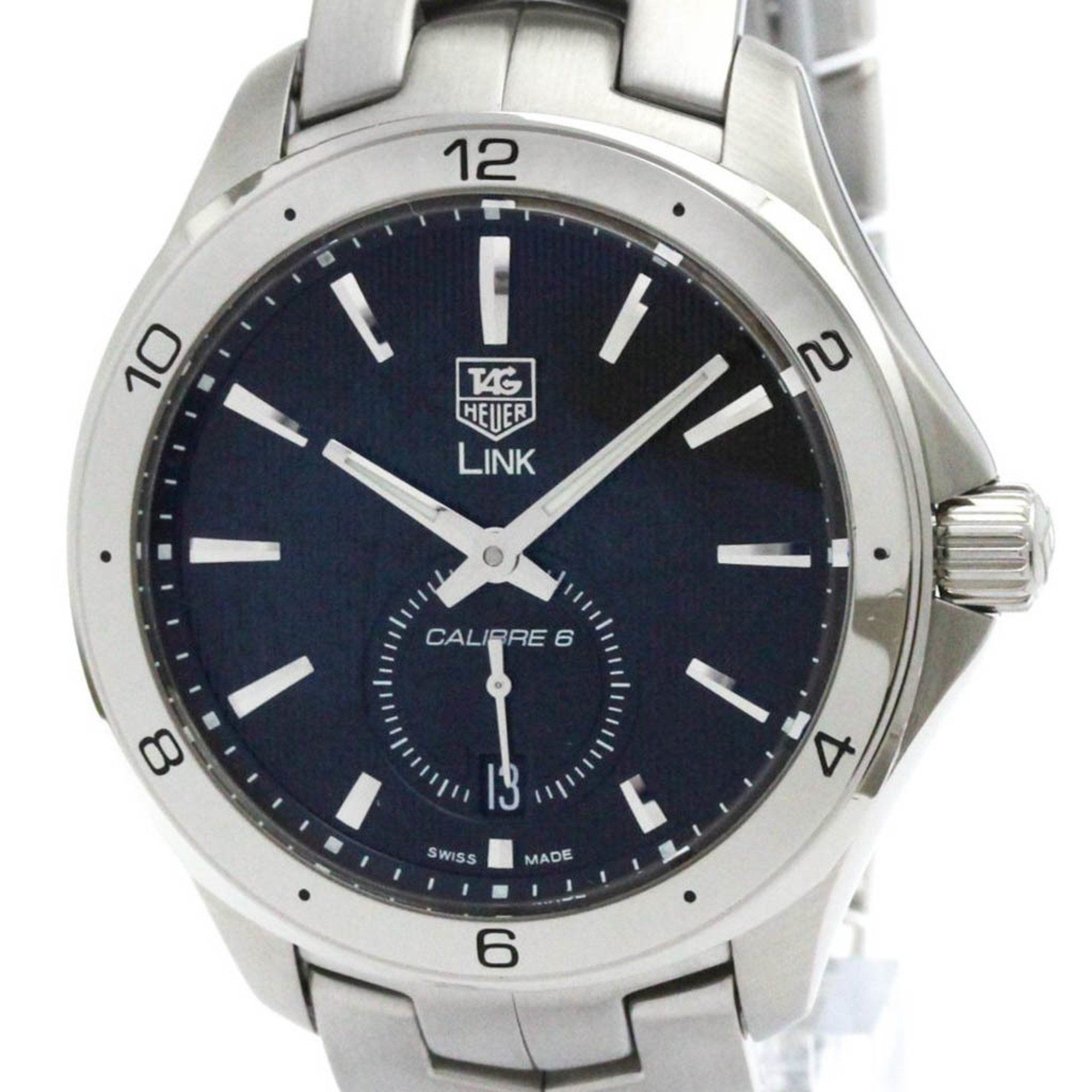 Polished TAG HEUER Link Calibre 6 Steel Automatic Mens Watch WAT2110