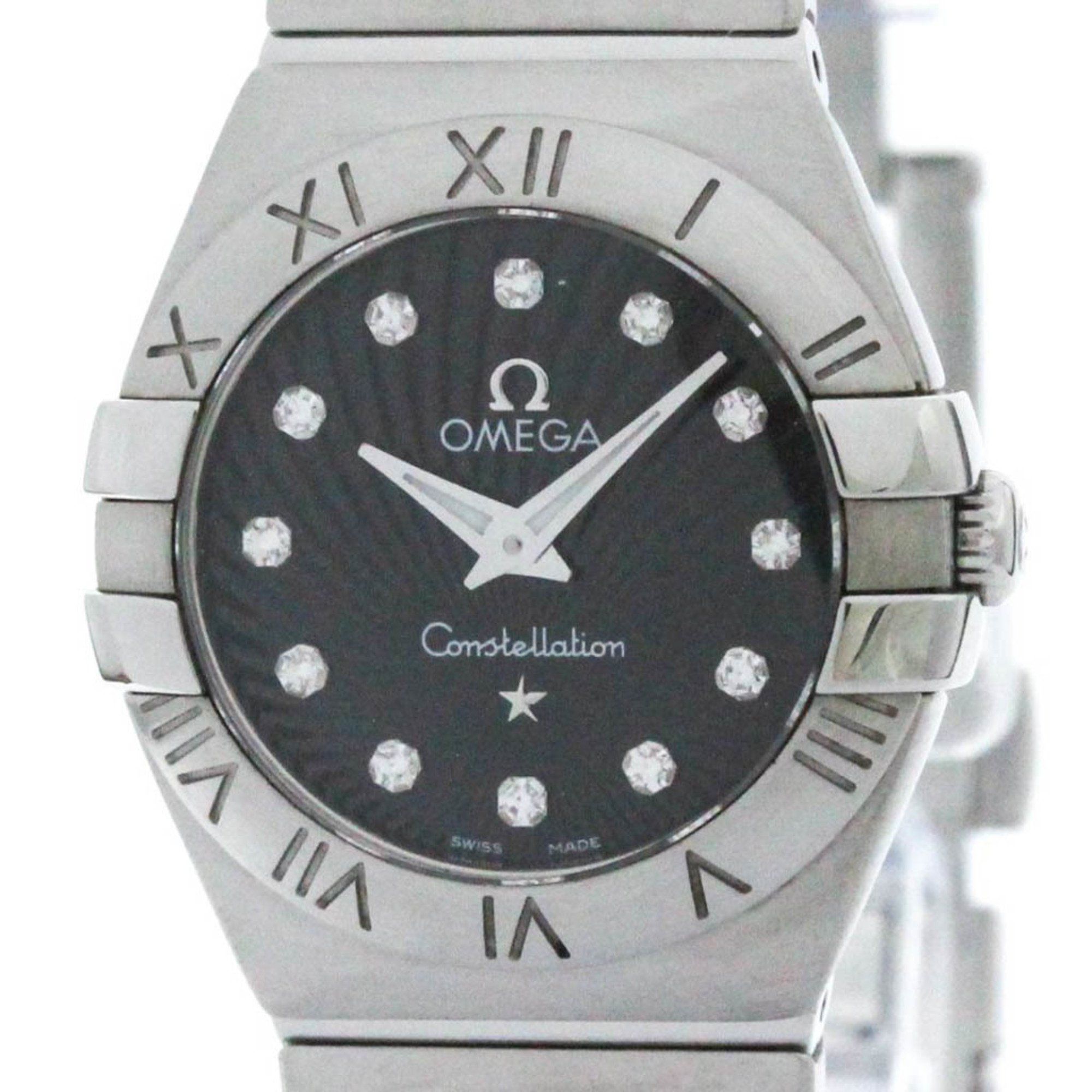 OMEGA Constellation Brush Diamond Steel Watch 123.10.24.60.51.001