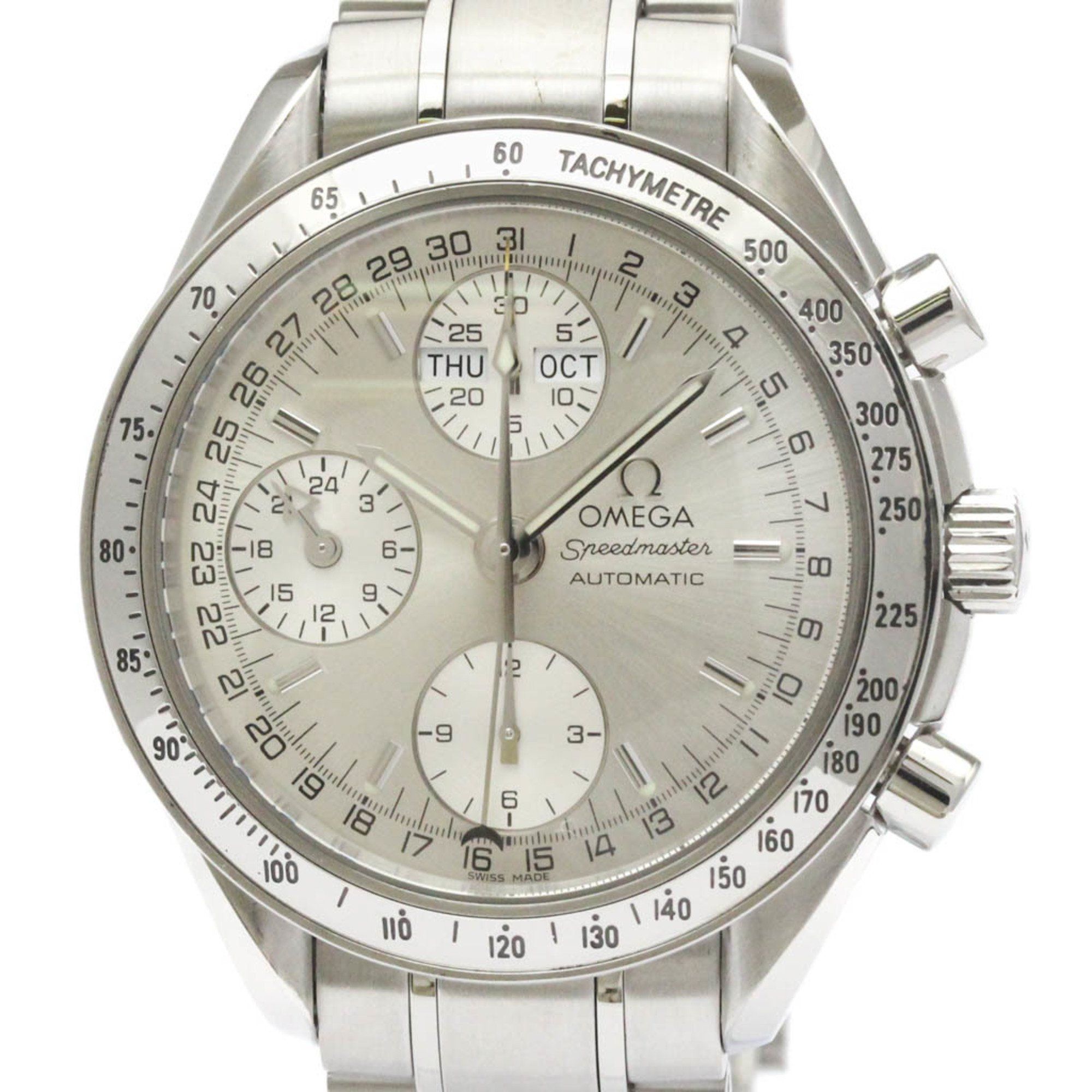 OMEGA Speedmaster Triple Date Steel Automatic Watch 3523.30 Polished