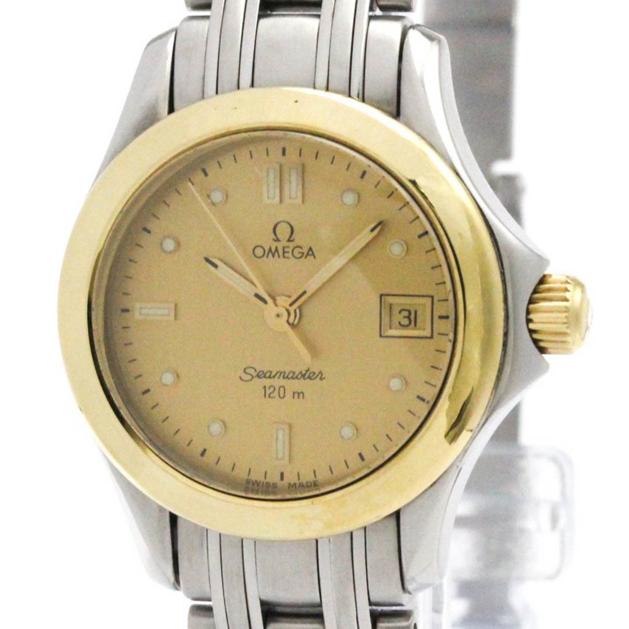 OMEGA Seamaster 120M 18K Gold Steel Ladies Watch 2371.10 Polished