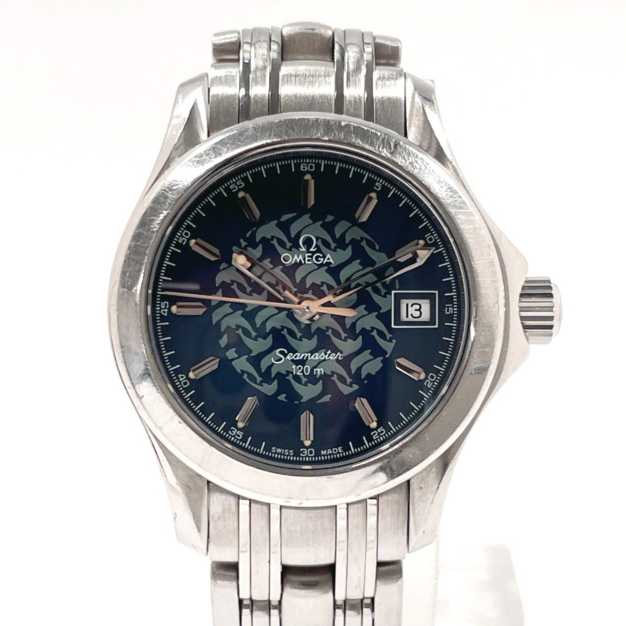 OMEGA Seamaster 120 Jacques Mayol 1997 2580.8 Watch Stainless Steel/Stainless Steel Silver Quartz Na