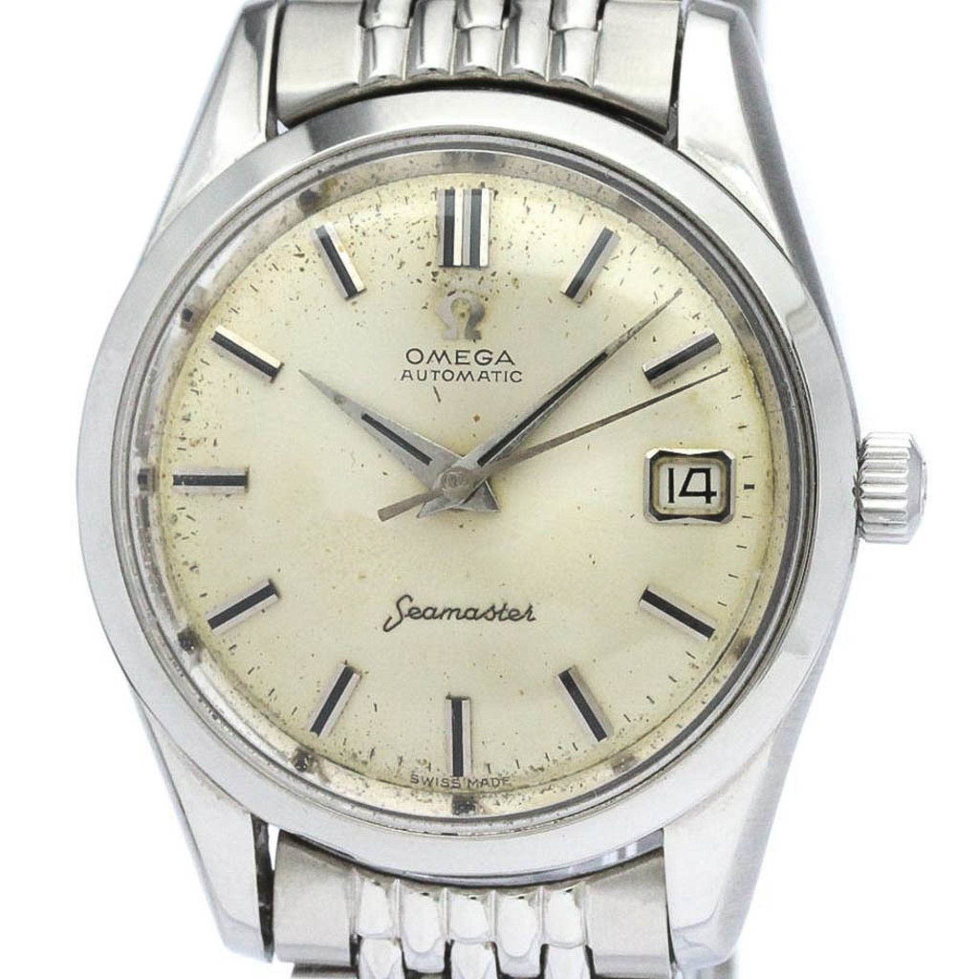 Vintage OMEGA Seamaster Date Cal 503 Rice Bracelet Steel Watch 14744