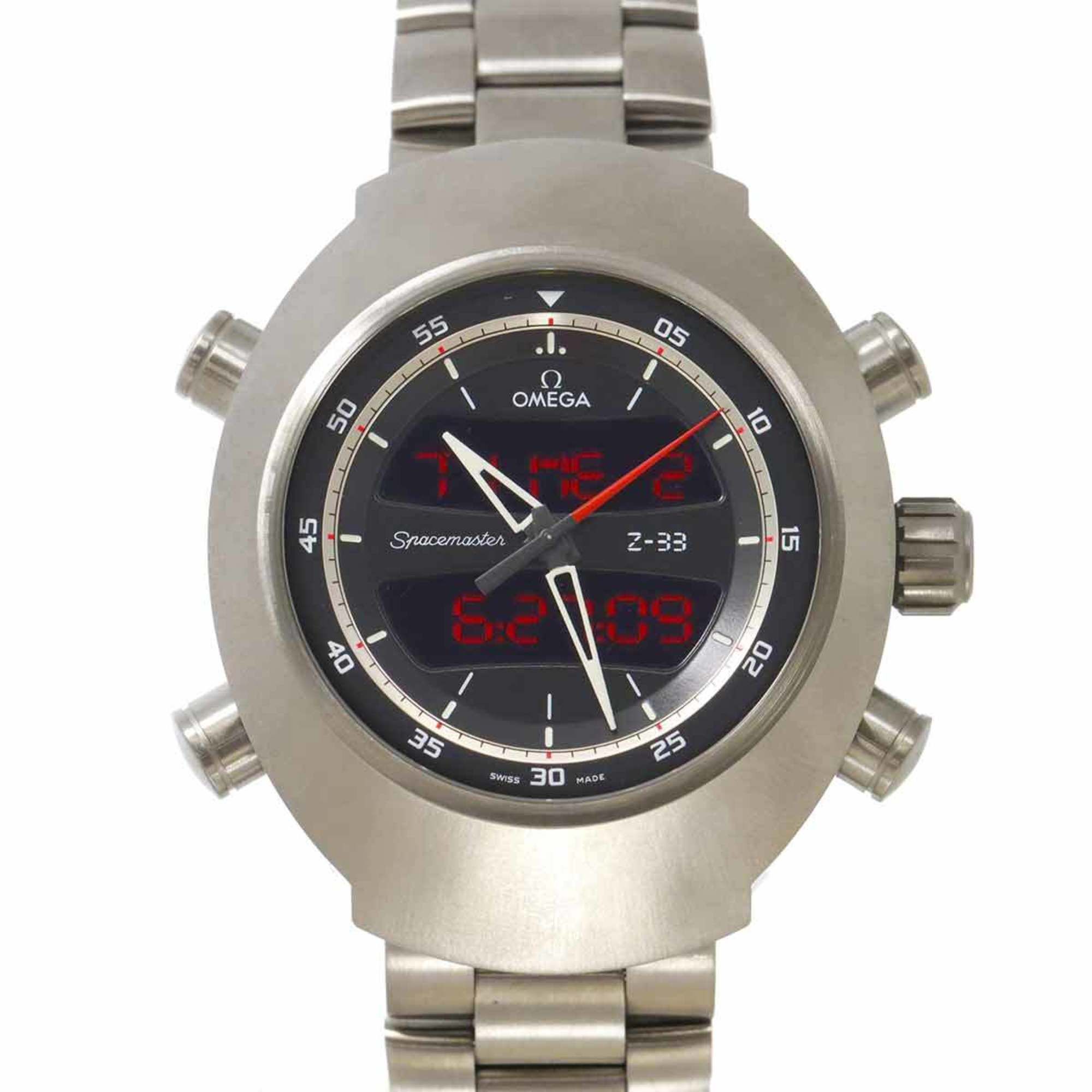 Omega Speedmaster Spacemaster Z-33 325 90 43 79 01 001 Digital-Analog Men's Watch, Black Quartz