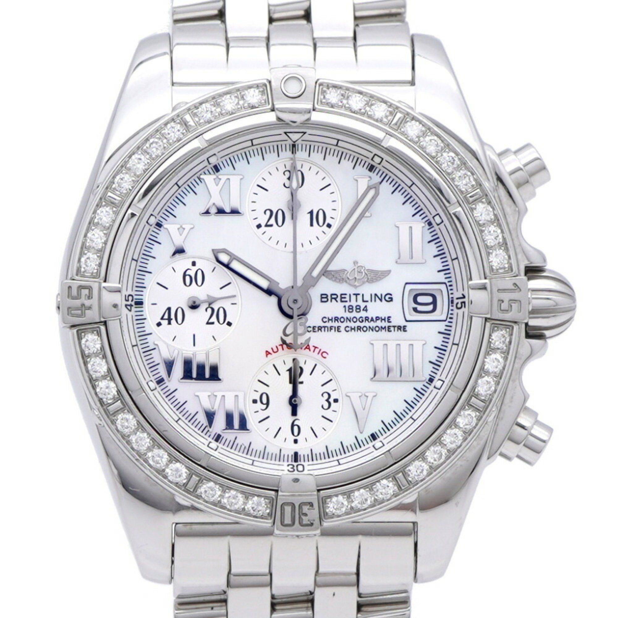Breitling Chrono Cockpit Diamond Bezel A13358 Automatic Watch Stainless Steel/Diamond White Shell 02