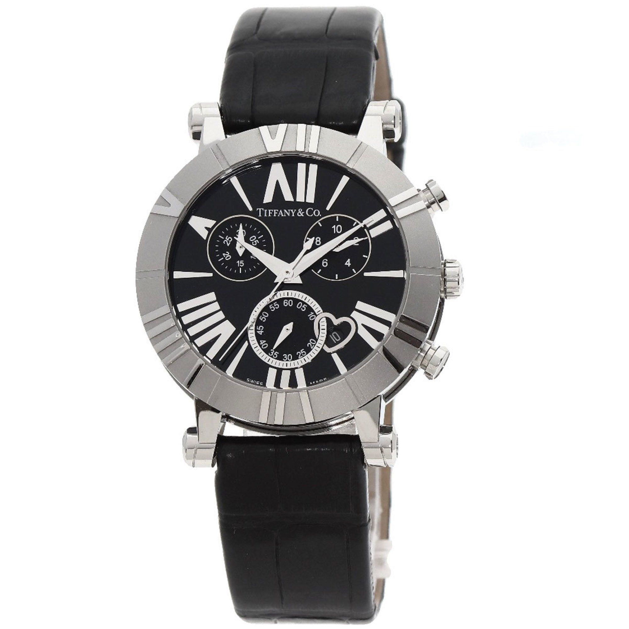 Tiffany & Co. Z1301.32.11A10A71A Atlas Chronograph Watch, Stainless Steel/Leather, Men's