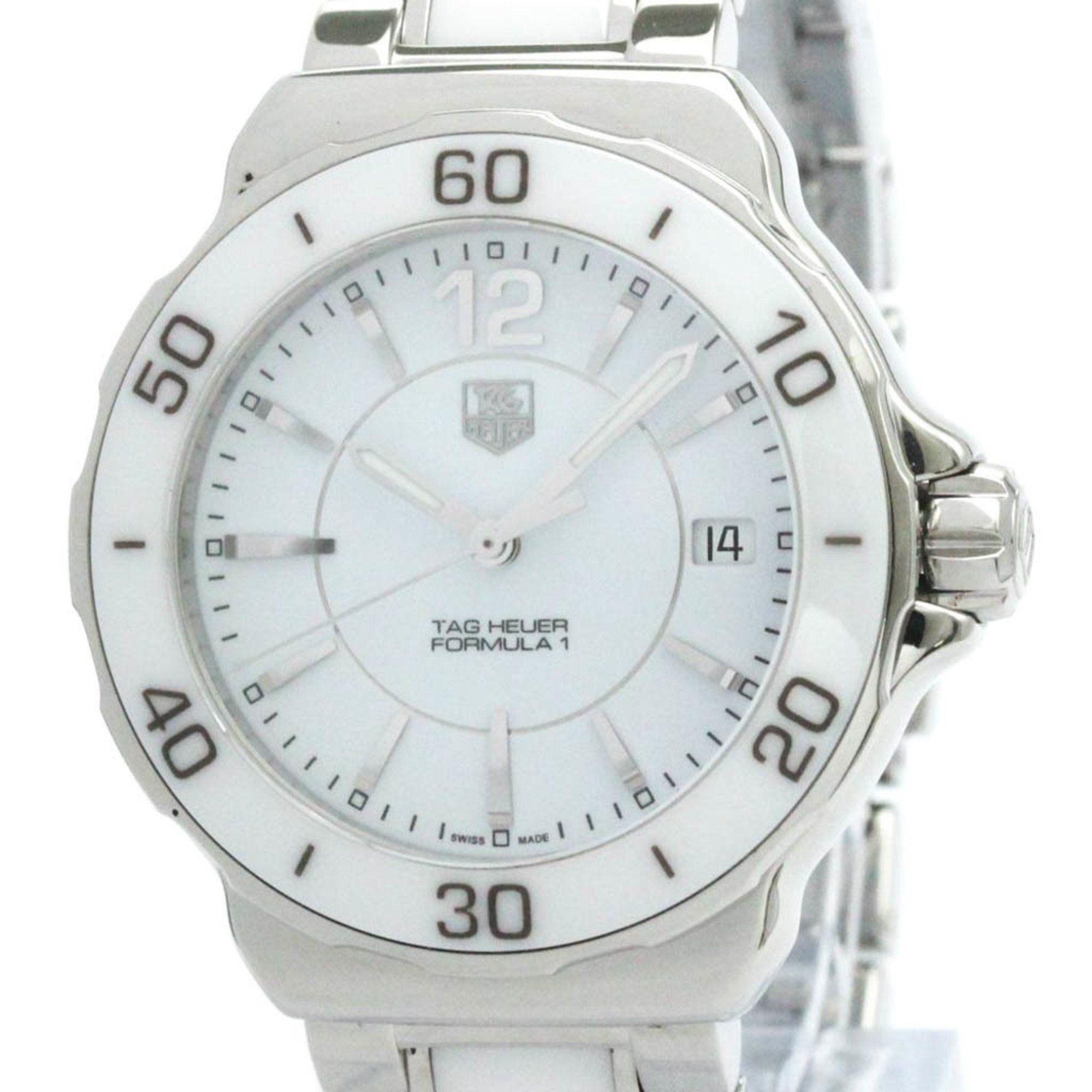Polished TAG HEUER Formula 1 Ceramic Steel Quartz Ladies Watch WAH1211
