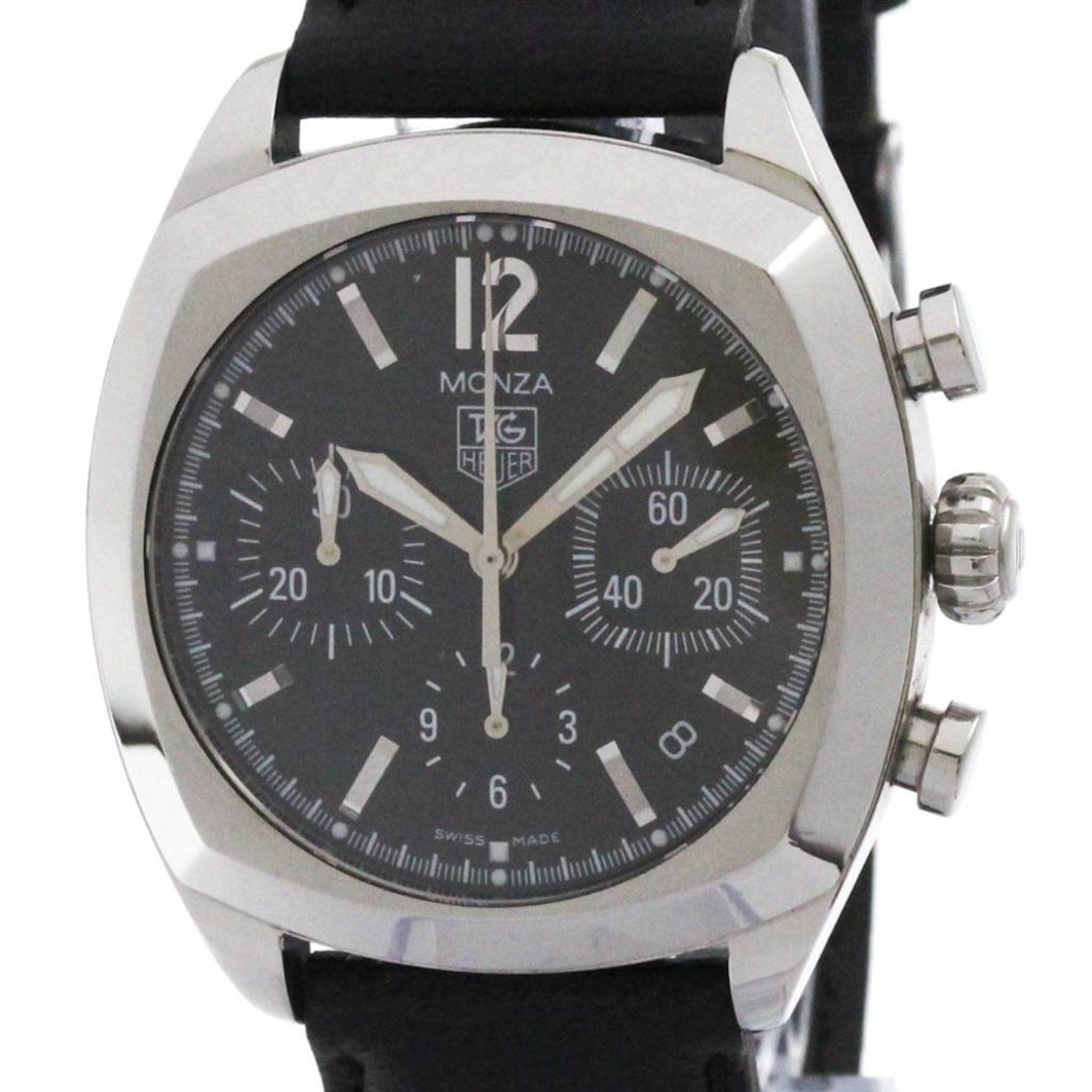 TAG HEUER Monza Chronograph Steel Automatic Mens Watch CR2113 Polished