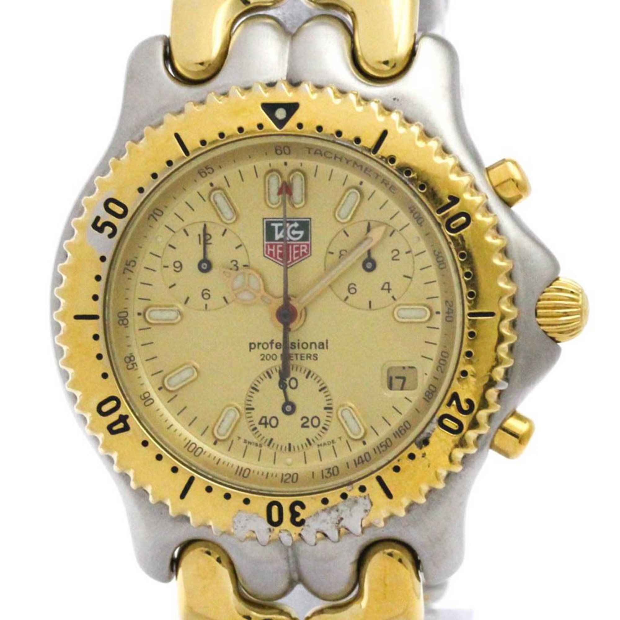 TAG HEUER Sel Chronograph Gold Plated Steel Watch CG1121Polished