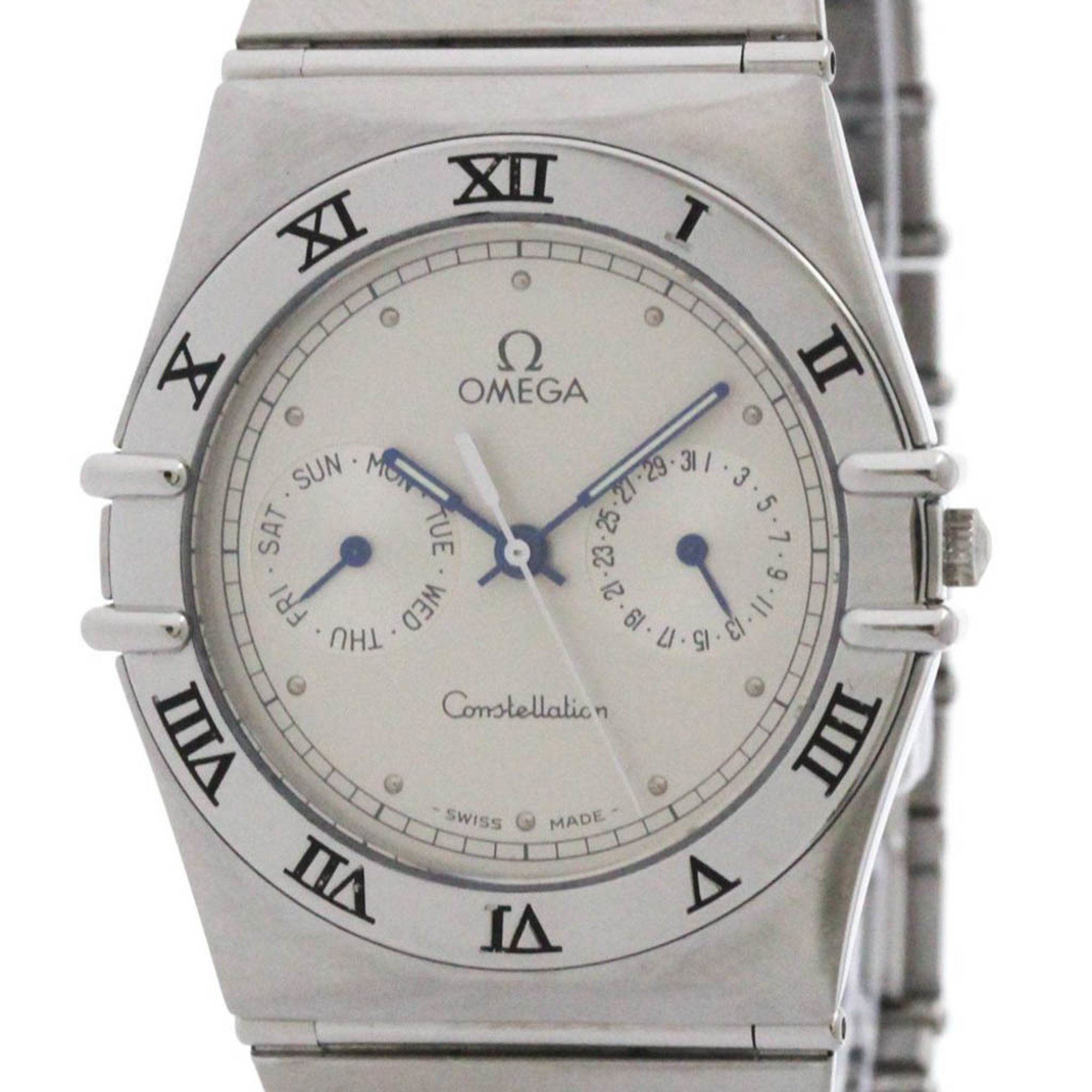 OMEGA Constellation Day Date Steel Quartz Mens Watch 396.1080