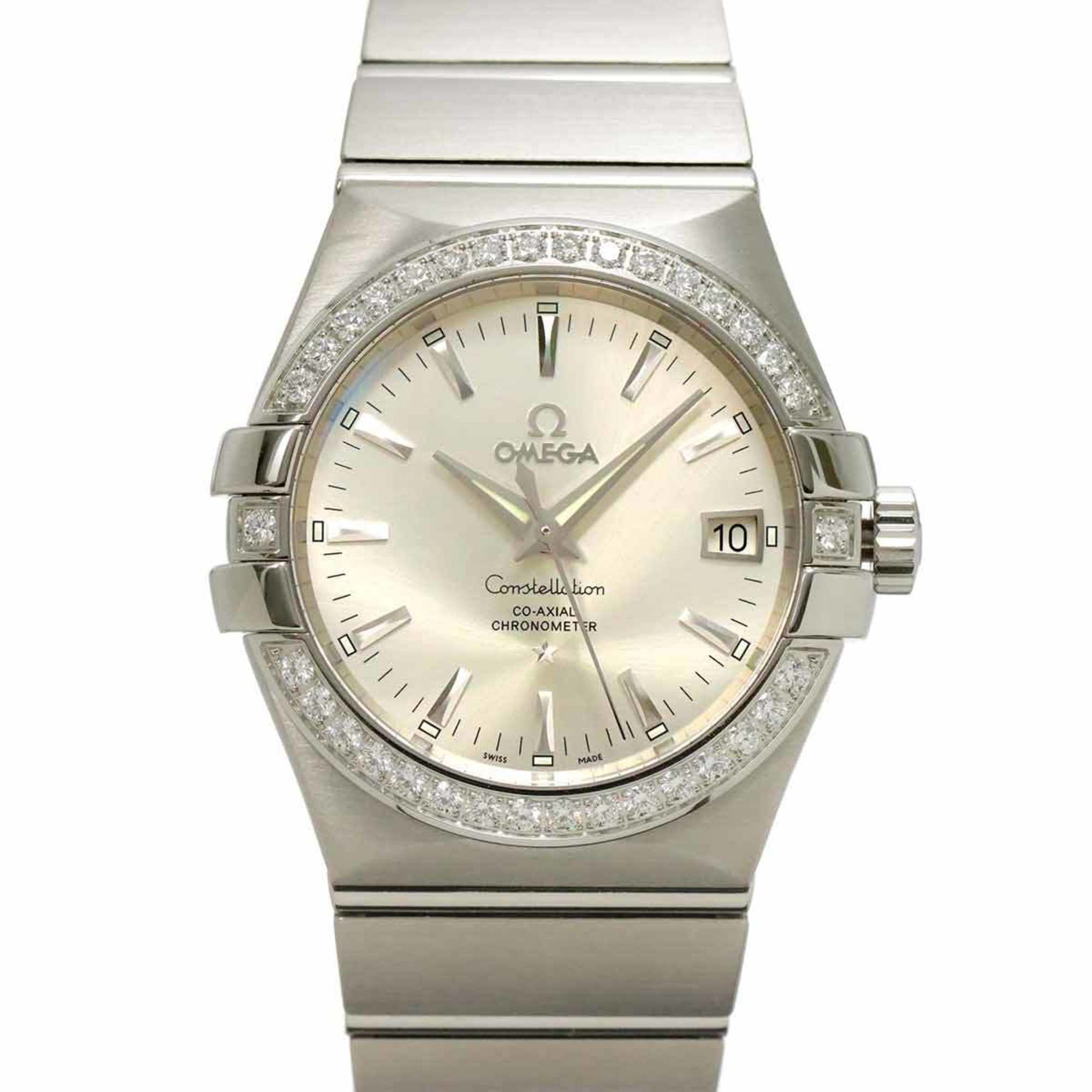 OMEGA Constellation Co-Axial Chronometer 123 15 35 20 02 001 Men's Watch with Diamond Bezel, Date Di